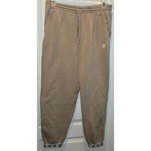 adidas Originals women's taped jogger Pants tan sz M